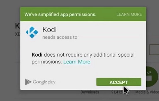 Accept Kodi Update