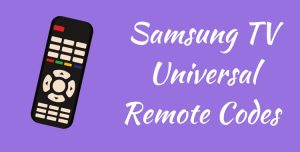 Samsung TV Universal Remote Codes